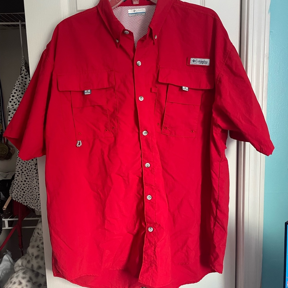 Men’s Columbia PFG Fishing Button Down Shirt Large